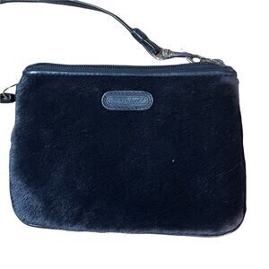 Fossil Small Pony Hair Black Wristlet  6 X 4